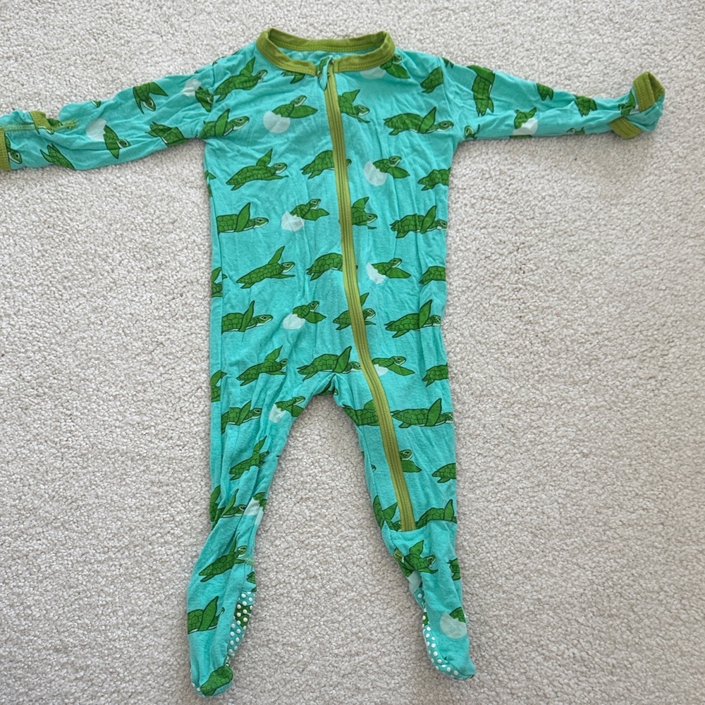 Kickee Pants Aqua and Green Kids One Piece